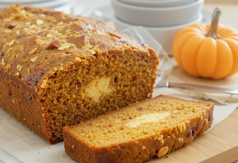 sliced pumpkin banana loaf