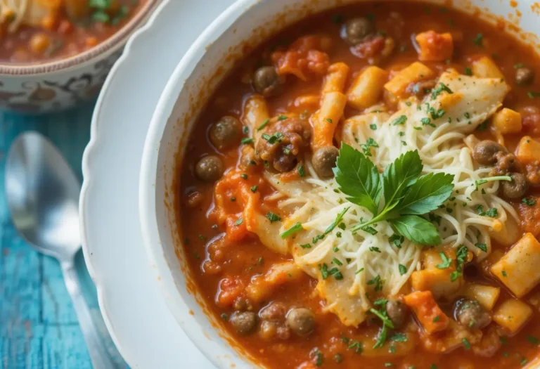 Vegetarian lasagna soup