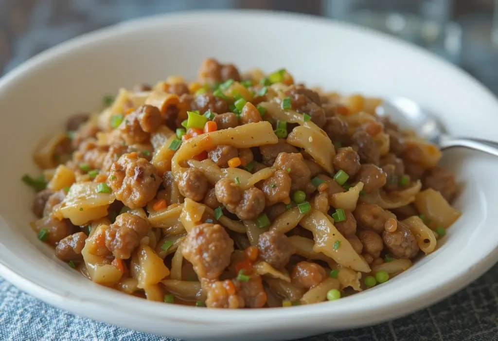 dish of Hamburger Cabbage